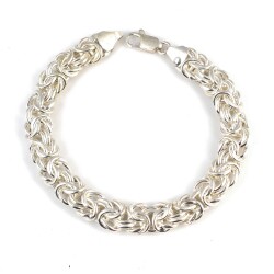 925 Ayar Gümüş Yassı Kral Zincir Bileklik - Nusrettaki