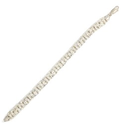 925 Ayar Gümüş Yassı Kral Zincir Bileklik - Nusrettaki (1)