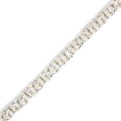 925 Ayar Gümüş Yassı Kral Zincir Bileklik - 3