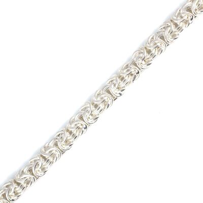 925 Ayar Gümüş Yassı Kral Zincir Bileklik - 3