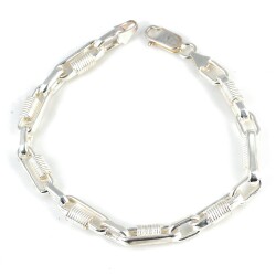 925 Ayar Gümüş Yay Desenli Düz Astar Bileklik - Nusrettaki