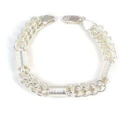 925 Ayar Gümüş Yay Görünümlü Kafes Bileklik - Nusrettaki