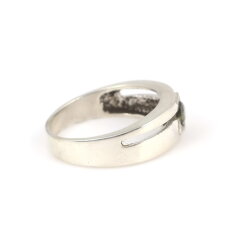 925 Ayar Gümüş Yeşil Taşlı Çift Model Yüzük - 4