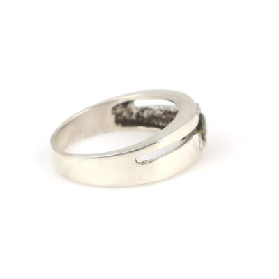 925 Ayar Gümüş Yeşil Taşlı Çift Model Yüzük - 4