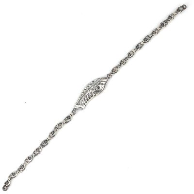 925 Ayar Gümüş Yılan Kafalı Elişi Kalemli Bileklik - 4