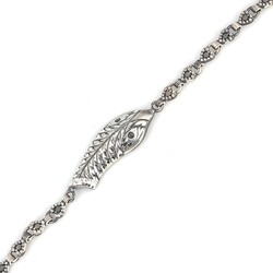 925 Ayar Gümüş Yılan Kafalı Elişi Kalemli Bileklik - 3