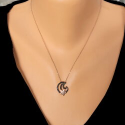 925 Ayar Gümüş Yıldız & Ay Kolye - Nusrettaki