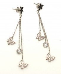 925 Silver Starfish & Butterfly Pieces Dangle Earrings - Nusrettaki