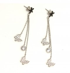 925 Silver Starfish & Butterfly Pieces Dangle Earrings - Nusrettaki (1)