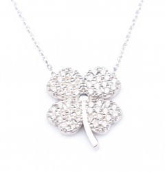 925 Sterling Silver Big Clover Necklace - 4