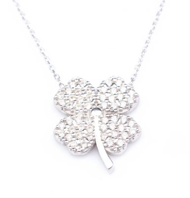 925 Sterling Silver Big Clover Necklace - 4