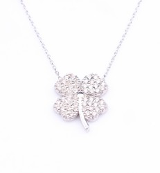 925 Sterling Silver Big Clover Necklace - 5