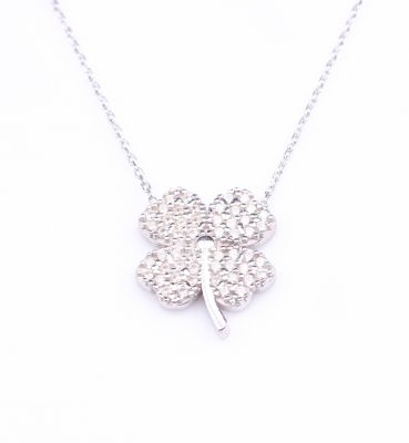 925 Sterling Silver Big Clover Necklace - 5