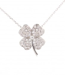 925 Sterling Silver Big Clover Necklace - Nusrettaki (1)