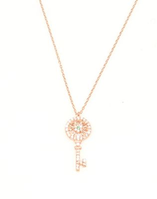 925 Sterling Silver Sunburst Key Necklace - 3