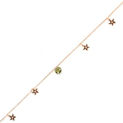 925 Ayar Gümüş Yuvarlak Peridot Taşlı Deniz Yıldızı Model Halhal - Nusrettaki