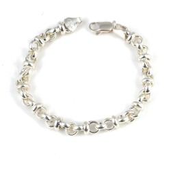 925 Ayar Gümüş Yuvarlak Şarnel Bileklik - Nusrettaki