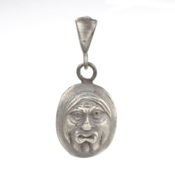925 Ayar Gümüş Yüz Figürlü Madalyon Kolye Ucu - Nusrettaki