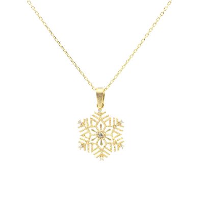 925 Ayar Gümüş Kar Tanesi Kolye - 2