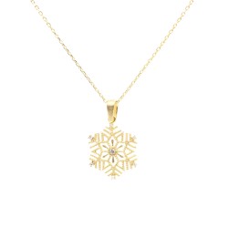 925 Ayar Gümüş Kar Tanesi Kolye - 4