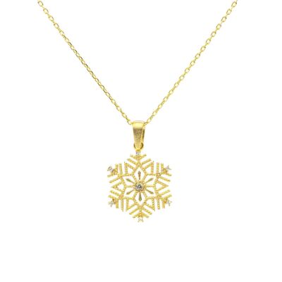 925 Ayar Gümüş Kar Tanesi Kolye - 1