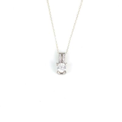 925 Ayar Gümüş Zirkon Taş Kolye - 2