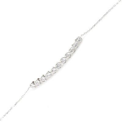 Sterling Silver 11 Row Waterway Bracelet with CZ - 2