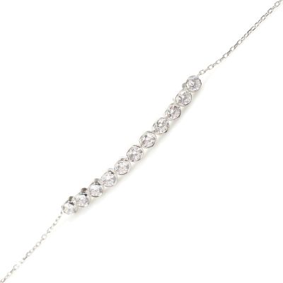 Sterling Silver 11 Row Waterway Bracelet with CZ - 4
