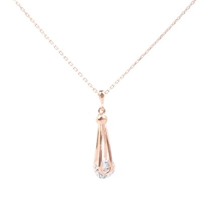 925 Ayar Gümüş Zirkon Taşlı Tasarım Trend Kolye - 2