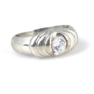 925 Ayar Gümüş Zirkon Taşlı Tasarım Yüzük - 2