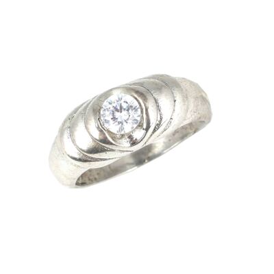 925 Ayar Gümüş Zirkon Taşlı Tasarım Yüzük - 1