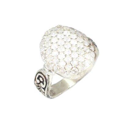 925 Ayar Gümüş Zirkon Taşlı Yüzük - 1