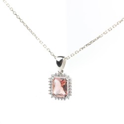 925 Sterling Silver Emerald Cut Necklace with Zultanite - 3