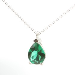 925 Ayar Gümüş Zümrüt Taşlı Kolye - Nusrettaki (1)