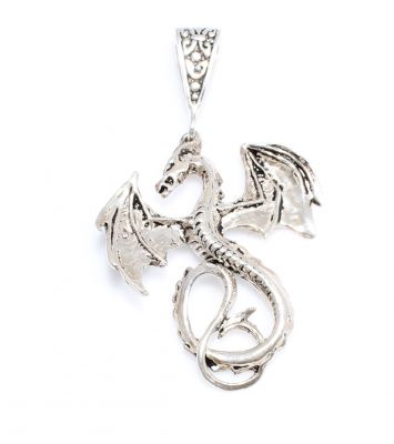 925 Ayar Gümüş Ejderha Şeklinde Kolye Ucu - 1