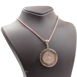 925 Ayar Rose Gümüş Eski Saat Kadranı Halat Zincir Kolye - Nusrettaki (1)
