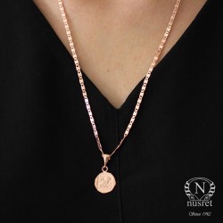 925 Ayar Rose Gümüş İskender Madalyon Kolye - 3