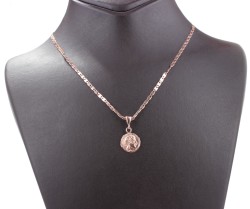 925 Ayar Rose Gümüş İskender Madalyon Kolye - 5