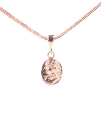 925 Ayar Rose Gümüş Queen Elizabeth Madalyon Kolye - 2