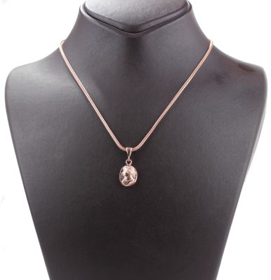 925 Ayar Rose Gümüş Queen Elizabeth Madalyon Kolye - 3