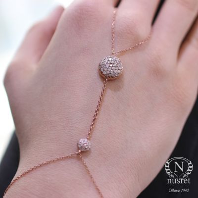 925 Ayar Rose Gümüş Yarım Yuvarlak Taşlı Şahmeran - 4