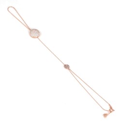 925 Ayar Rose Gümüş Yarım Yuvarlak Taşlı Şahmeran - 3