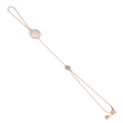 925 Ayar Rose Gümüş Yarım Yuvarlak Taşlı Şahmeran - 3