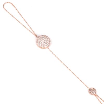 925 Ayar Rose Gümüş Yarım Yuvarlak Taşlı Şahmeran - 2