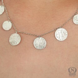 925 Silver Coin & Ottoman Sign Necklace - Nusrettaki