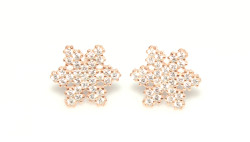 925 Silver Snowflake Stud Earrings, White Zircon - 3
