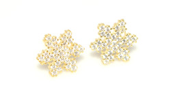 925 Silver Snowflake Stud Earrings, White Zircon - 4