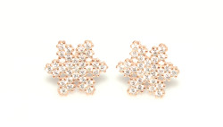 925 Silver Snowflake Stud Earrings, White Zircon - 5