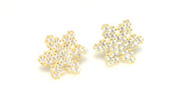 925 Silver Snowflake Stud Earrings, White Zircon - 6
