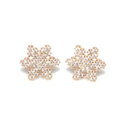 925 Silver Snowflake Stud Earrings, White Zircon - Nusrettaki (1)